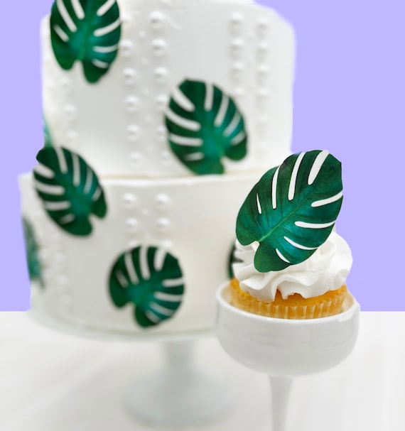 The Original EDIBLE Monstera Leaves - Dark Green - Cake & Cupcake toppers - Food Decorations