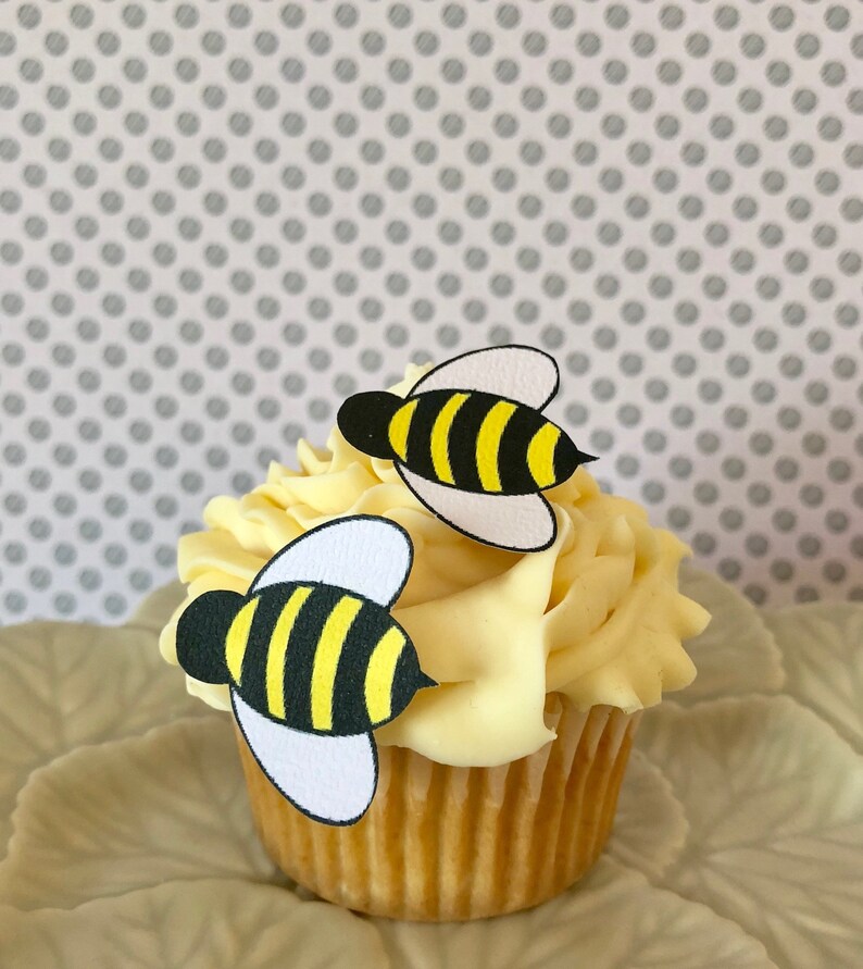 Edible Bumble Bees 24 small Cake & Cupcake toppers Food Etsy Edible Bumble Bees 24 small Cake & Cupcake toppers Food Etsy