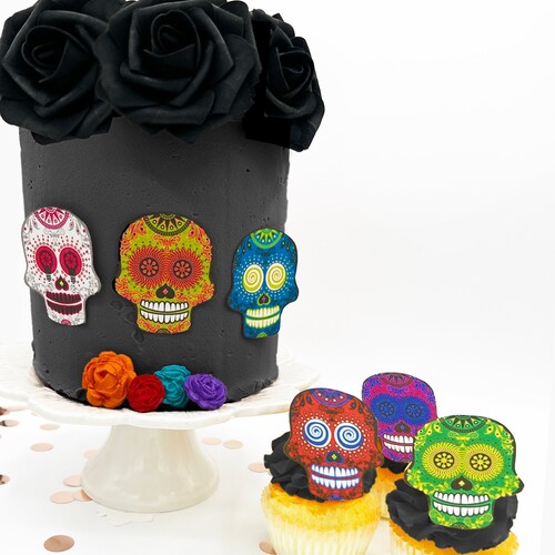 The Original Edible Skeletons - 1 doz Wafer Skulls - Cake & Cupcake toppers - Food Accessories