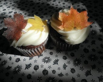 Wedding Cake Topper 10 Edible Fall Leaves - Cake & Cupcake toppers - Food Accessories