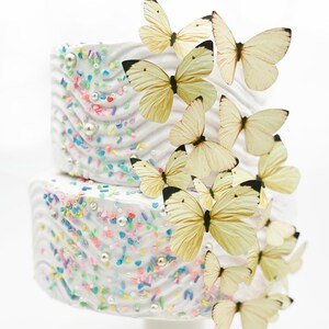 Wedding Cake Topper Papillons comestibles Pastel Couleur au choix lot de 15 Cake & Cupcake Toppers Décoration alimentaire Jaune
