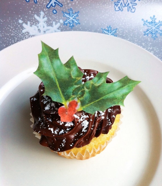 Edible Holly Berries - 20 Christmas decorations - cake and cupcake toppers - Holiday Food decorations Il_570xn