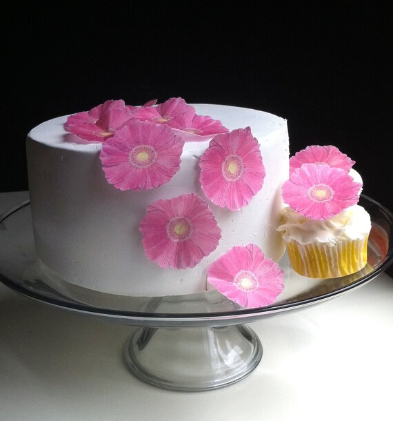 The Original EDIBLE Gerbera Daisies - Pink - Cake & Cupcake toppers - Food Decoration Il_570xn