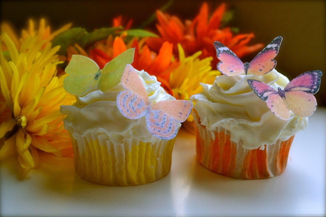 EDIBLE Butterflies Decorations for Garden Party Cake & Etsy