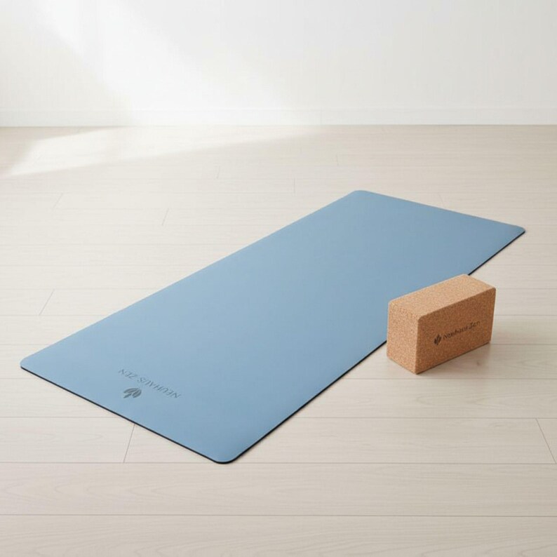 Signature | Blå PU-gummi halkfri yogamatta bild 2