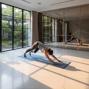 Signature | Blå PU-gummi halkfri yogamatta bild 3