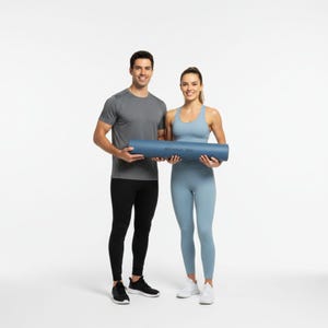 Signature | Blå PU-gummi halkfri yogamatta bild 6