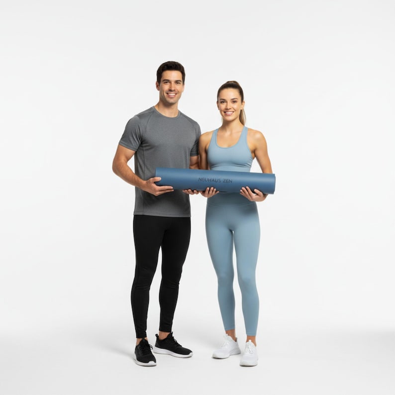 Signature | Blå PU-gummi halkfri yogamatta bild 6