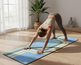 Retro Yoga Mat: Eco-Friendly Natural Rubber & Microsuede, Non-Slip