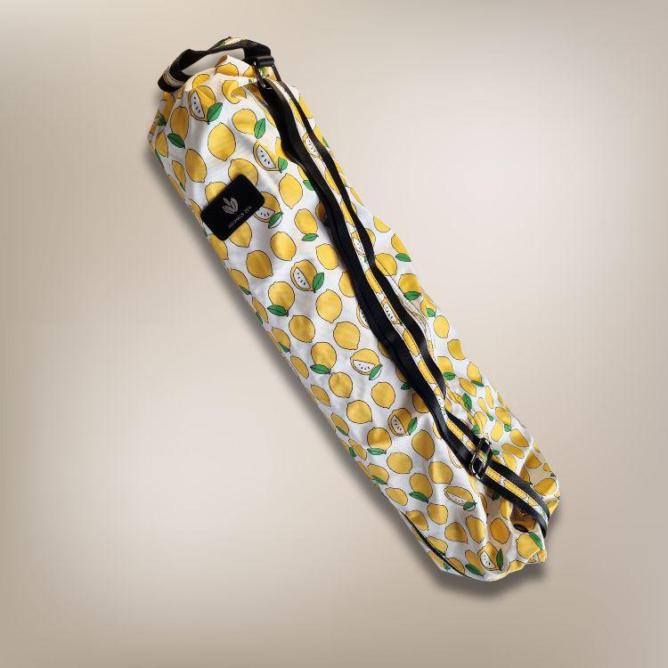 Sac pour tapis de yoga à imprimé citron : sac de transport élégant avec poches