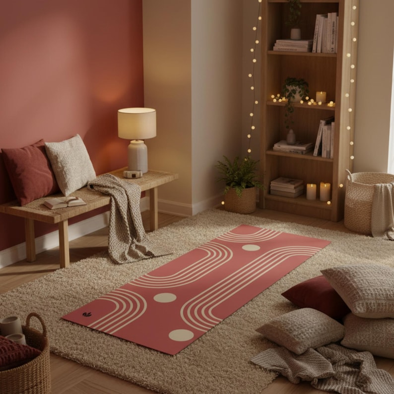 Deco Yoga Mat: Natural Rubber & Microfiber Suede - 4mm Thick image 2