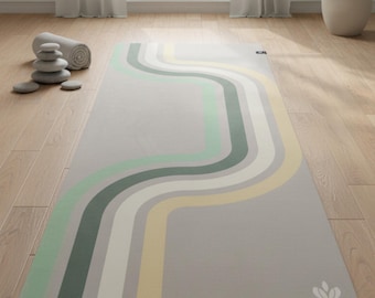 Retro Yoga Mat: Limited Edition Natural Rubber Microsuede, Non-Slip