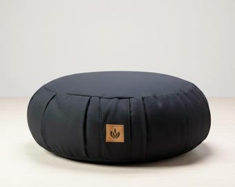 Organic Buckwheat Zafu Meditation Cushion: Washable Cotton Cover, Zen Support