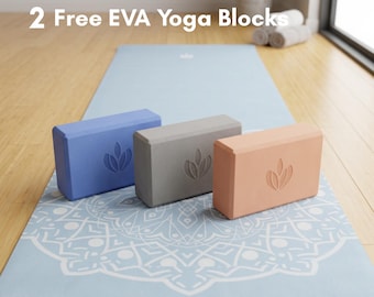 Yoga Mat Set + 2 Free Blocks | TPE Non-Slip Mat | Lightweight 4mm