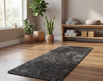 Geo Zen Yoga Mat: Microfibre Suede, Natural Rubber, Geometric Design