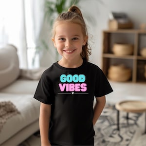 Children&#39;s T-shirt &quot;good vibes&quot; black