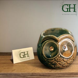 Owl Wax Burner: Ceramic Candle & Oil Warmer, Winter Decor