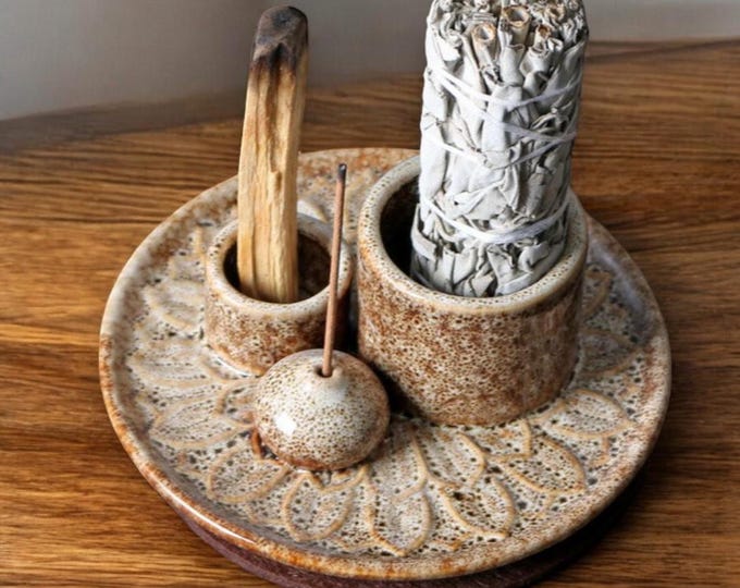 Ceramic Palo Santo & Incense Burner Dish: Meditation Decor