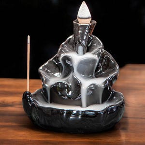 Ceramic Waterfall Incense Burner: Aromatherapy Meditation Decor