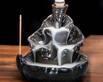 Ceramic Waterfall Incense Burner: Aromatherapy Meditation Decor
