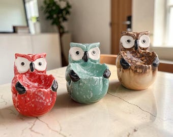 Owl Ceramic Wax Melt Burner, Cute Owl Oil Burner, Tealight Wax Warmer, Home Fragrance Decor, Decorative Owl Burner