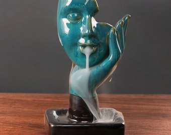 Ceramic Face Backflow Incense Burner: Aromatherapy Home Decor