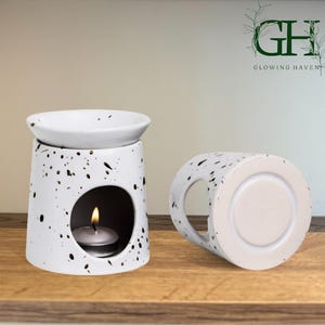 Handgemaakte keramische waxmeltbrander: Ink Splash Aromatherapiewarmer