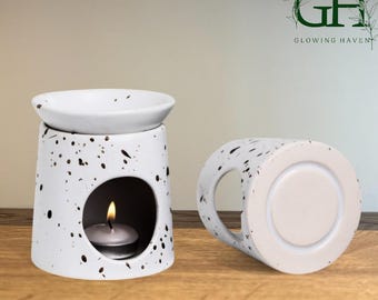 Handcrafted Ceramic Wax Melt Burner: Ink Splash Aromatherapy Warmer