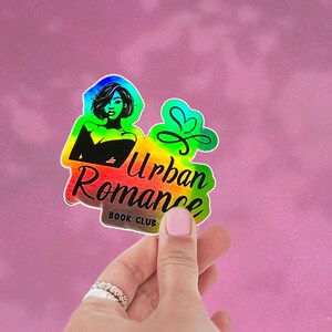 Urban Romance Book Club | Holographic Sticker | Black Girl Reading | Bookish Black Girl Sticker | Kindle Stickers | Booktok | Bookish Gift