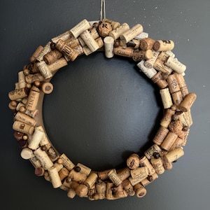 Handmade Wine Cork Wreath | All-Season Front Door Decor | Custom Floral or Random Pattern | Wine Lover Gift