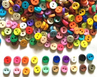 150 pcs Tiny Round Buttons assorted colors Size 6 mm for doll sewing crafts accessories