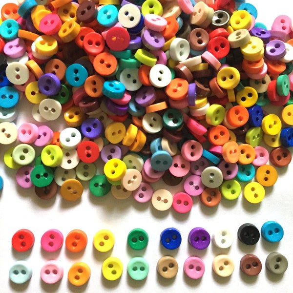 150 pcs Tiny Round Buttons assorted colors Size 6 mm for doll sewing crafts accessories