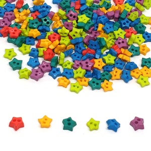 200 pcs tiny star buttons 4mm mix color for doll crafts costume image 1