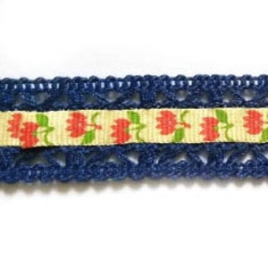 2 Yards süße Tulpe gedruckt Band Spitze trim Größe 20 mm Mischen von Farben