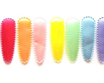 25 pcs Mix rainbow colors Plain Satin Hair Clip covers size 55mm