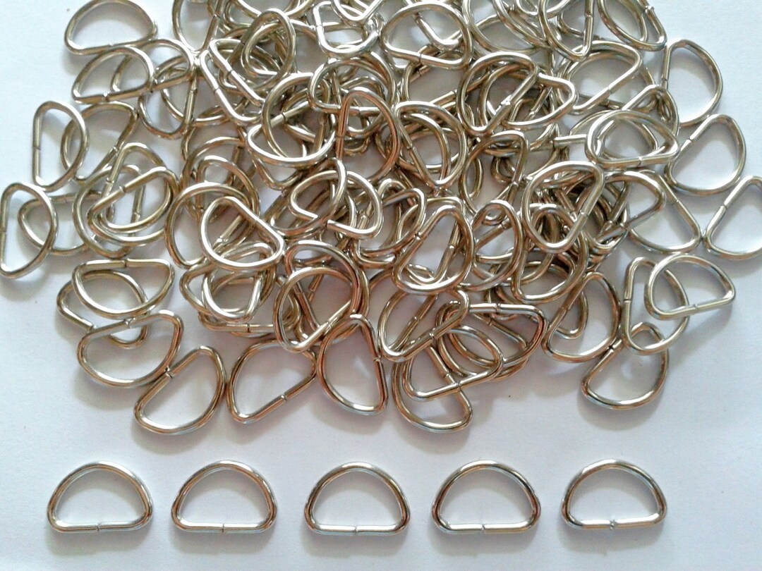 50 Pcs Silver Tone Small D Ring Findings 8x14mm, Crafting Supplies ...