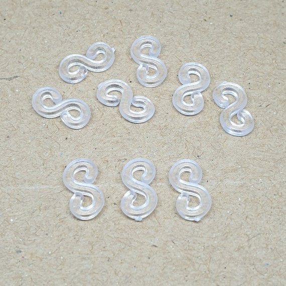 200 Transparent S Clips Hook Clasp, Essential for Loom Rubber Band  Bracelet. 