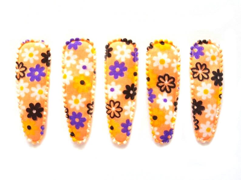 25 pcs Mix colors Retro Flower daisy Printed Hair Clip COVERS size 55 mm