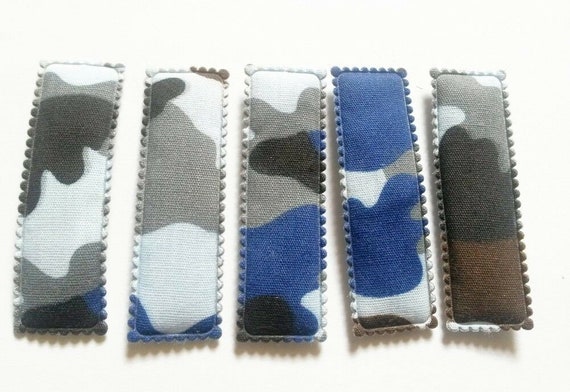 24 set Green Army soldier Camouflage cover /& Silver hair snap clip size 50mm
