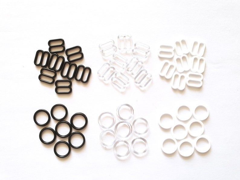 50 Set 10 Mm Mix Colors Small Bra Strap Rings and Slider Etsy