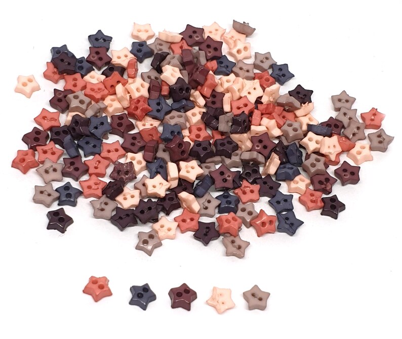 200 pcs tiny star buttons 4mm mix color for doll crafts costume image 3