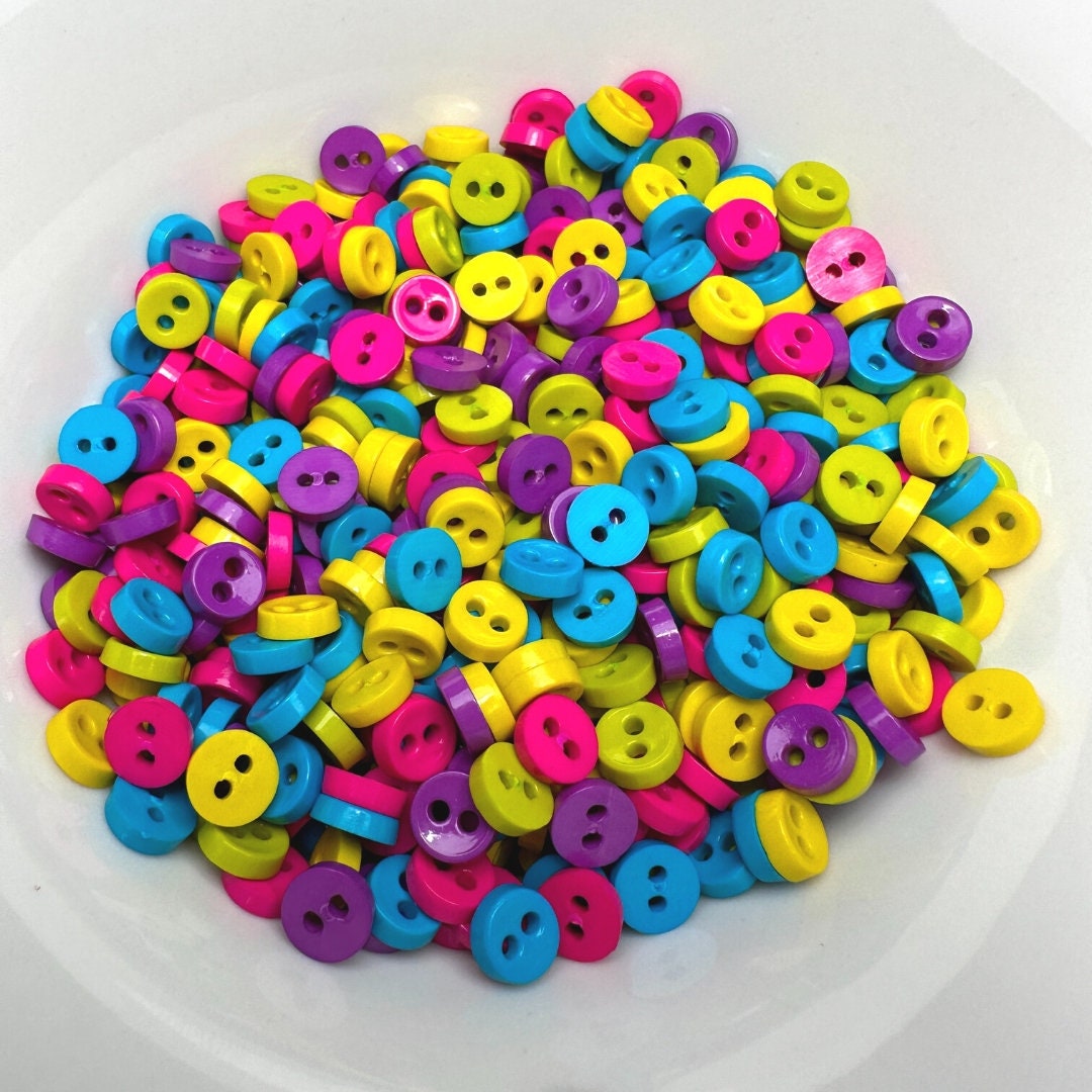 150 Pcs Tiny Buttons Micro Round Buttons 2 Holes Size 6 Mm Mix Berry ...