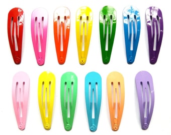 24 Pcs 40 mm Hair Clips accessories findings Mix bright and pastel Colors