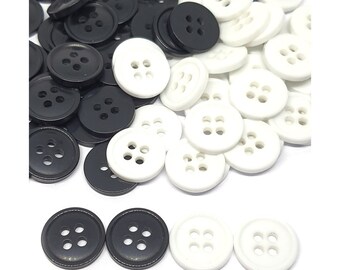 100 pcs Black & white 4 holes round buttons size 11mm for sewing crafts accessories