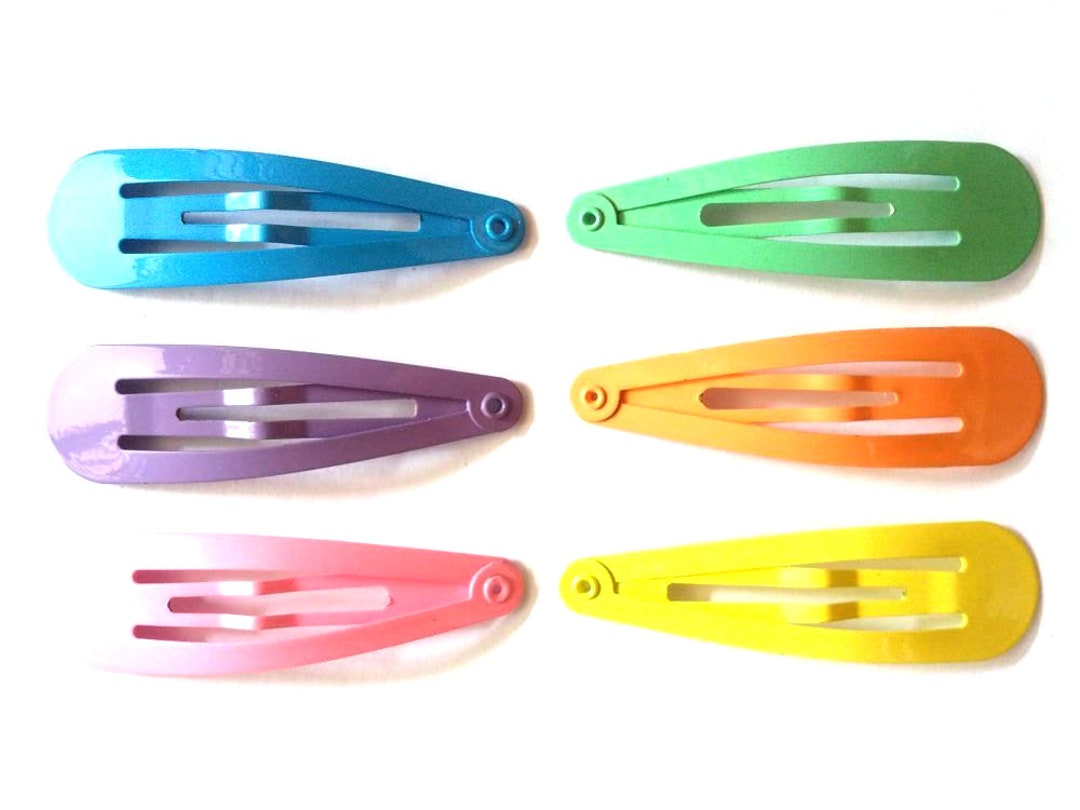 24 Pcs Mix Pastel Colors Hair Clips Findings Size 50 Mm Etsy