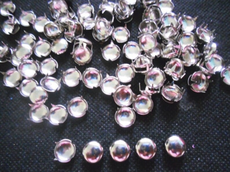 100 pcs Silver Tone Round Stud spot spike for leather crafts findings size 14 mm