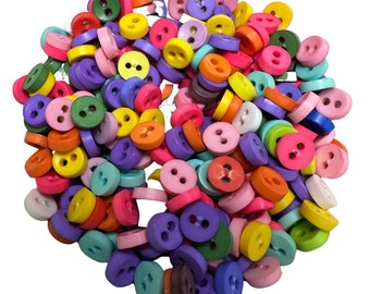 150 pcs petits boutons micro boutons 2 trous taille 6 mm mélanger des couleurs assorties pour l'artisanat de couture