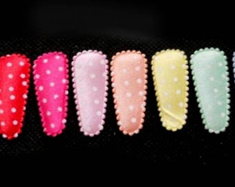 25 pcs assorted colors satin dot small hair clip Covers for toddler baby children size 35 mm