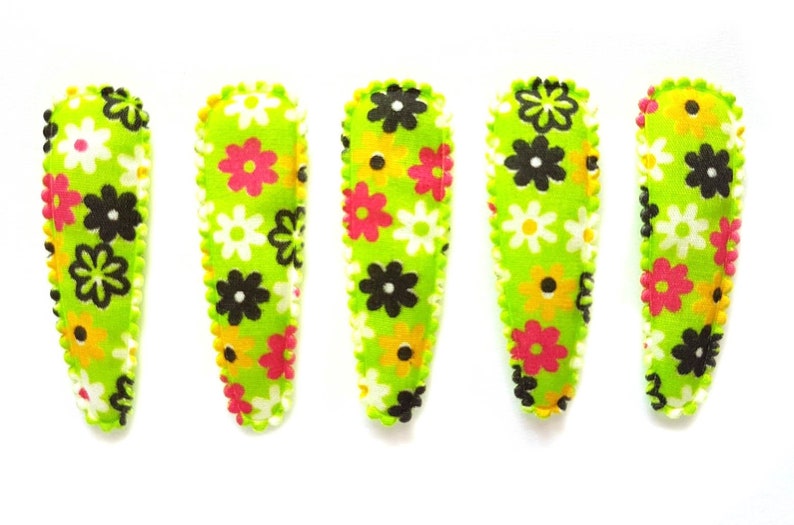 25 pcs Mix colors Retro Flower daisy Printed Hair Clip COVERS size 55 mm