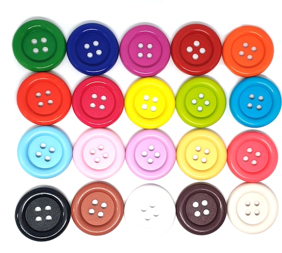 20 pcs Big buttons 4 holes size 33 mm mix assorted colors for
